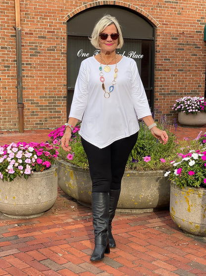 LULU-B WHITE ASYMMETRIC TOP