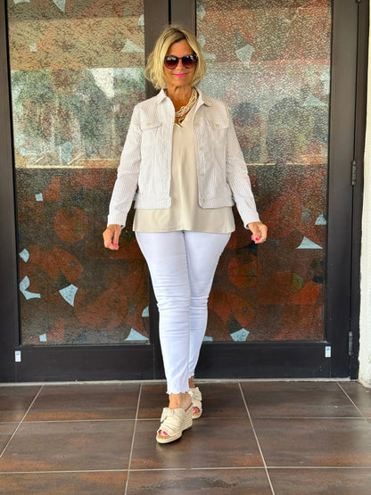 LULU B  STONE SEERSUCKER JACKET
