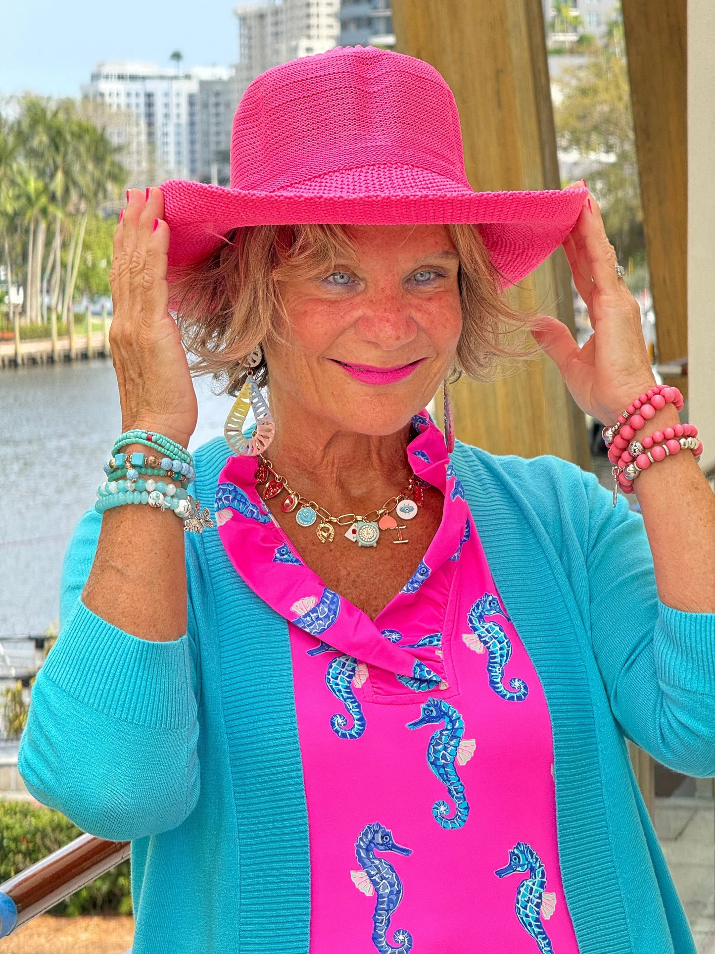 LULU B SEAHORSE BAY SLEEVELESS RUFFLE TOP