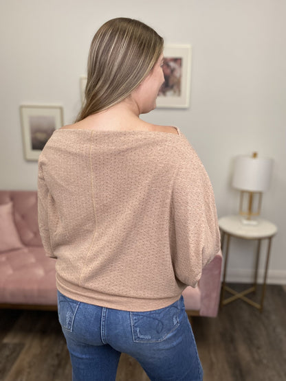 What's The Occasion Women's Sparkle Long Sleeve Top