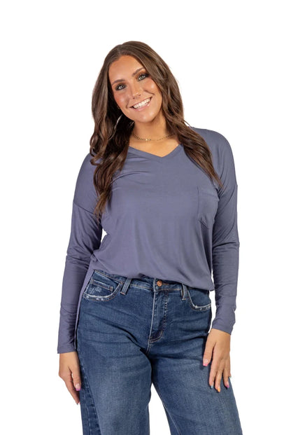 Women's Long Sleeve V-Neck Top