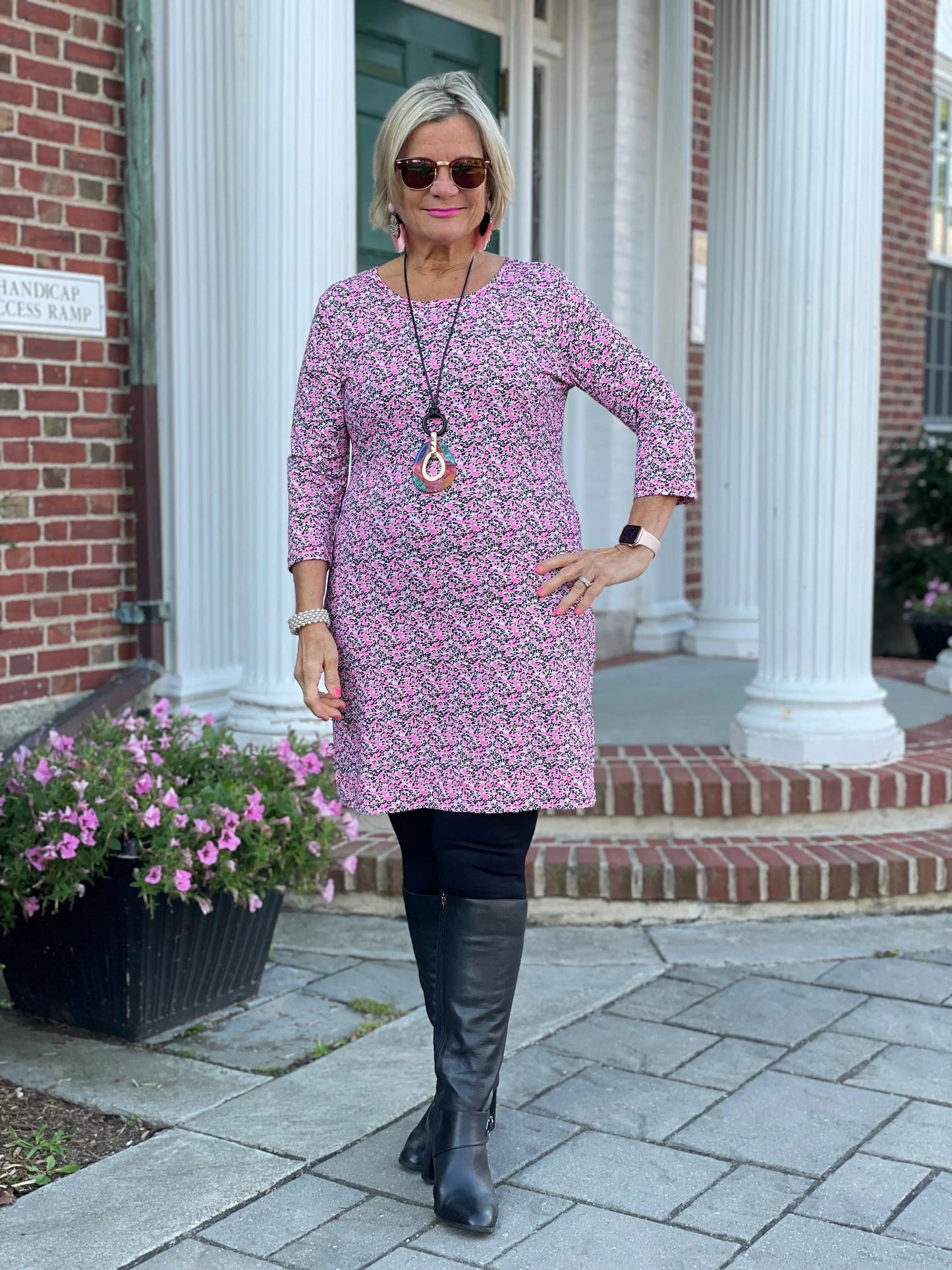 AUBREY PINK SLEEVE DRESS