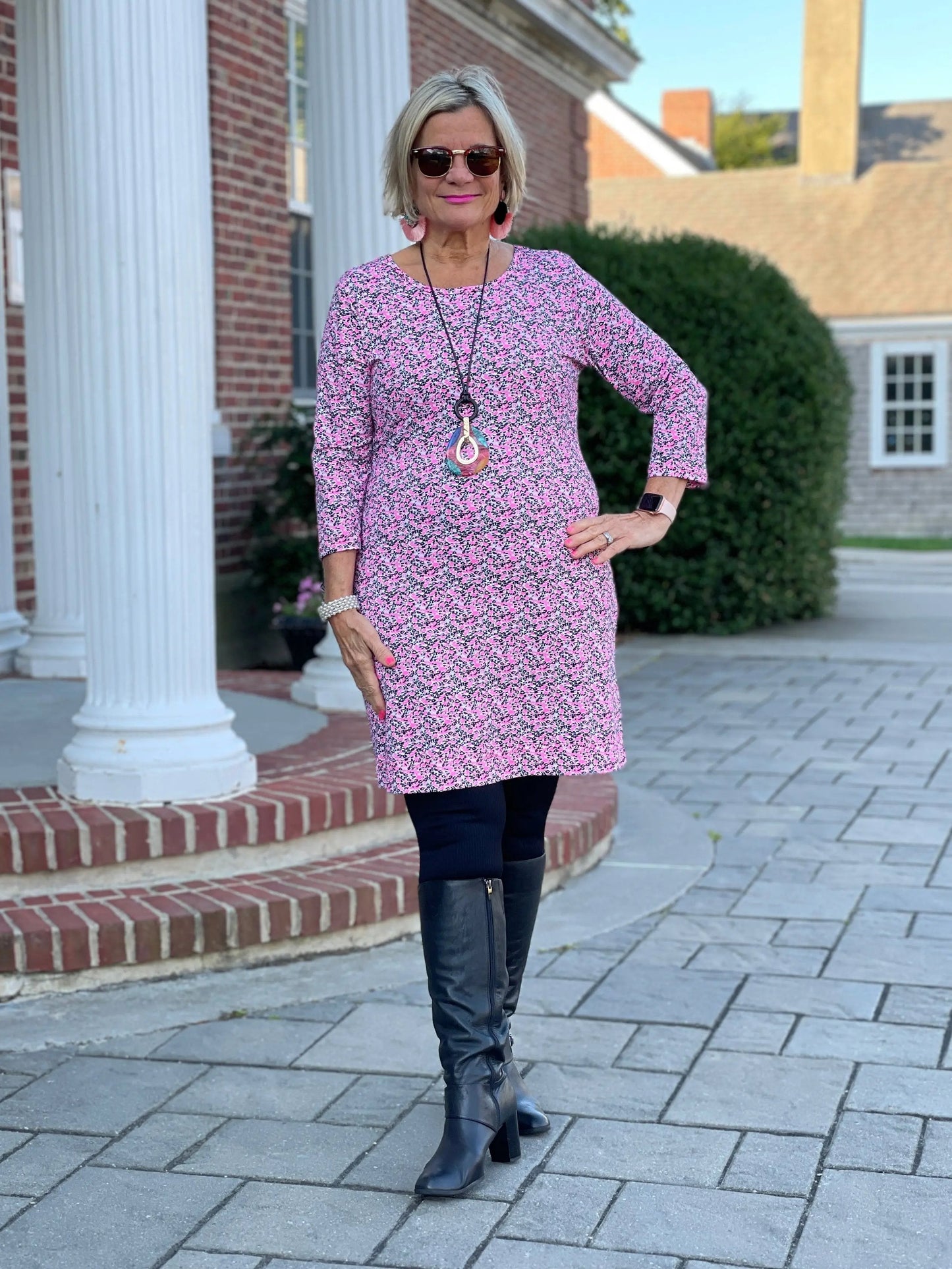 AUBREY PINK SLEEVE DRESS