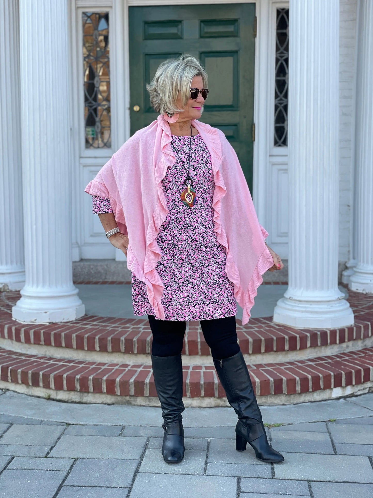 AUBREY PINK SLEEVE DRESS