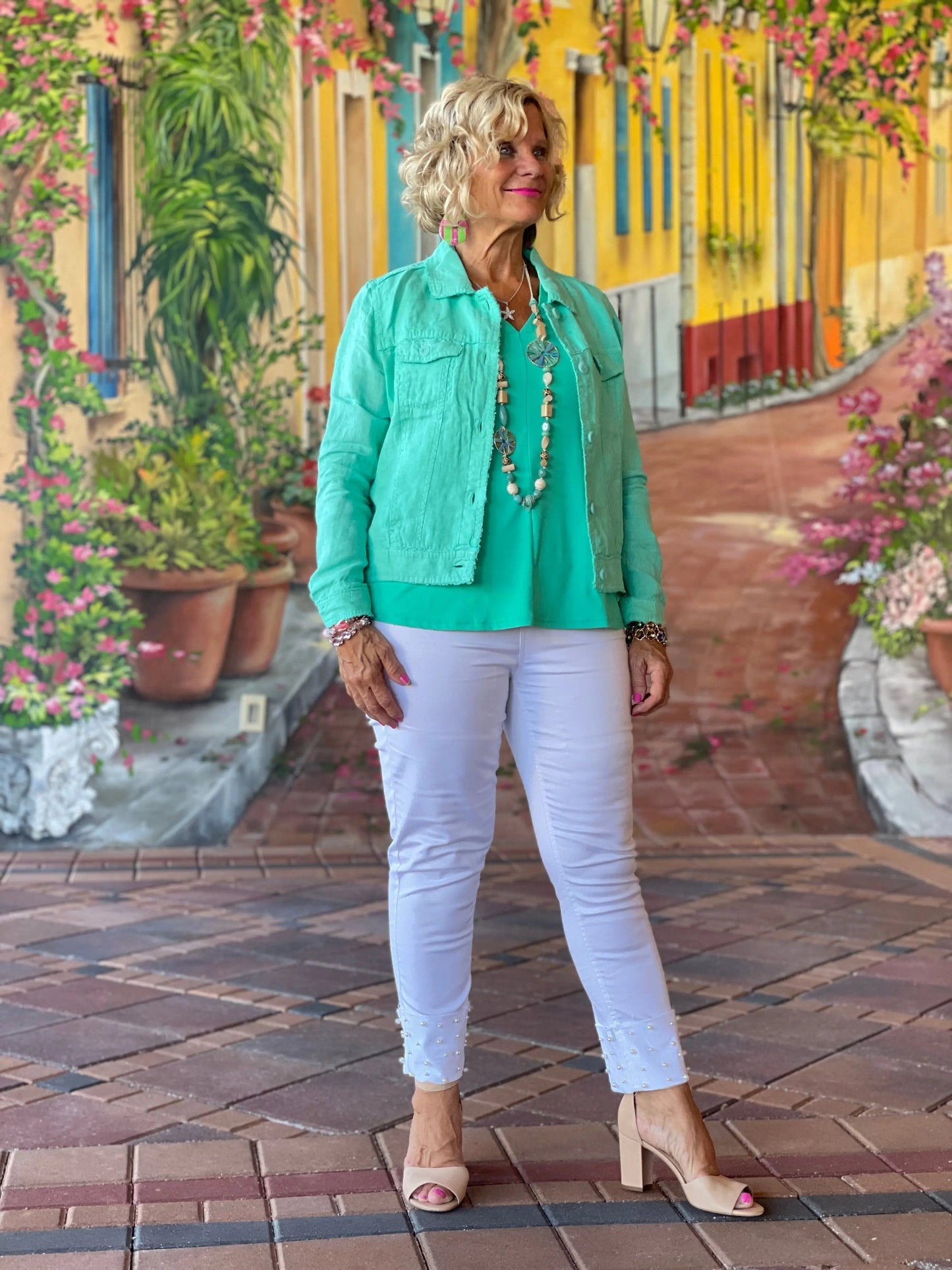 LULU B MINT LINEN JACKET