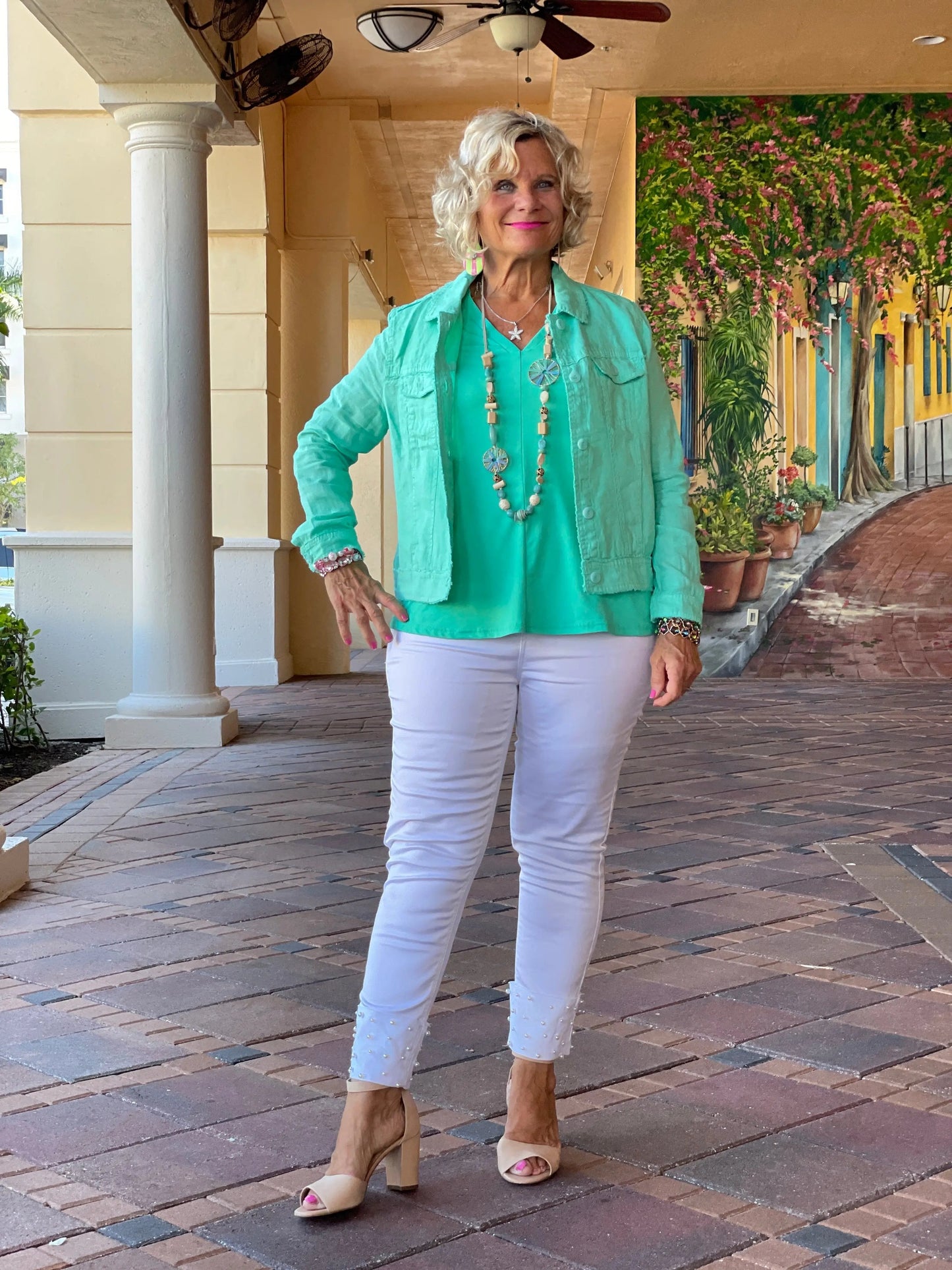 LULU B MINT LINEN JACKET