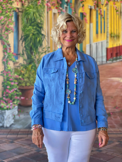 LULU B  ROYAL LINEN JACKET