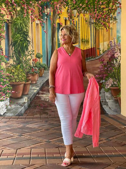 LULU B  CORAL  LINEN JACKET