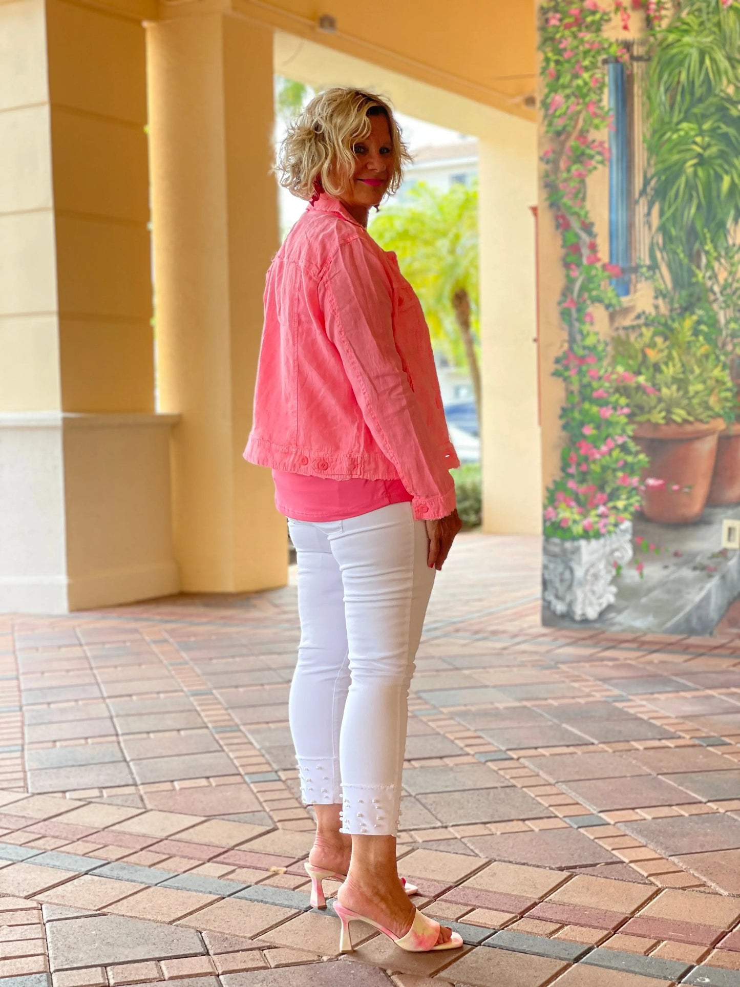LULU B  CORAL  LINEN JACKET