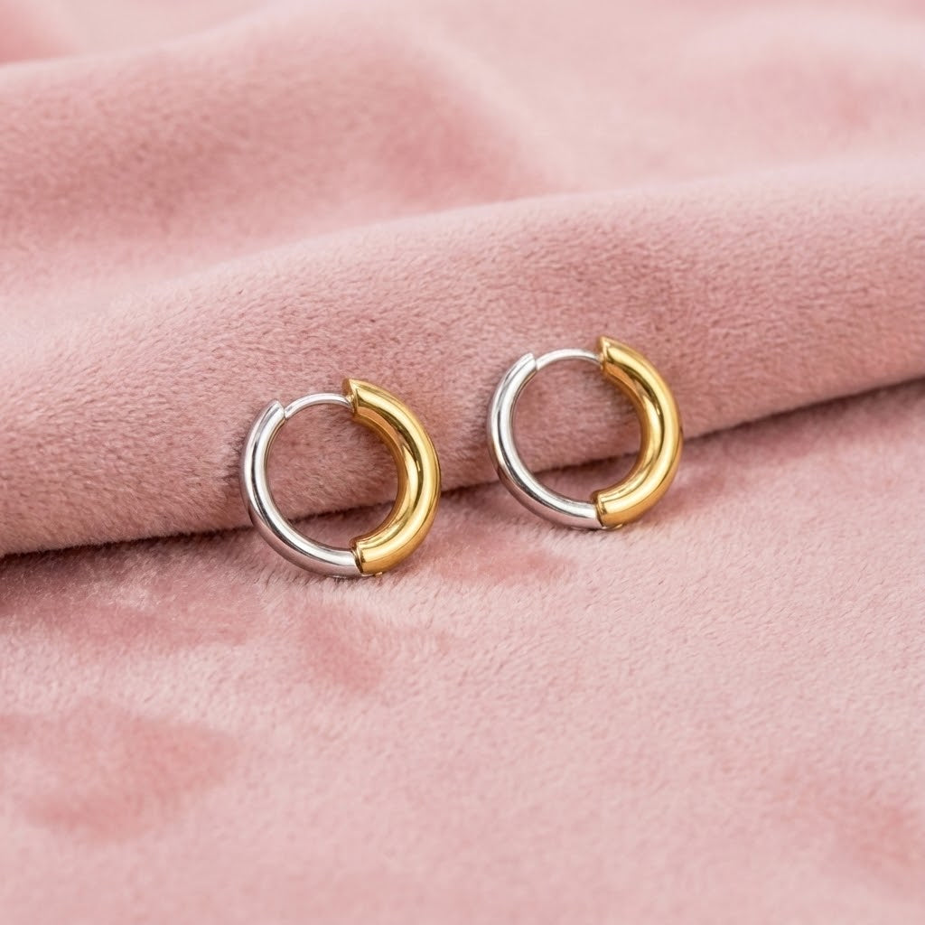 ALB Custom Two-Tone Chunky Hoop Earrings