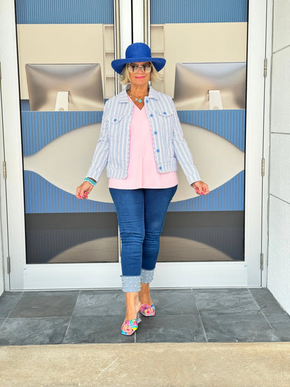 LULU B  CANDY PINK LINEN JACKET