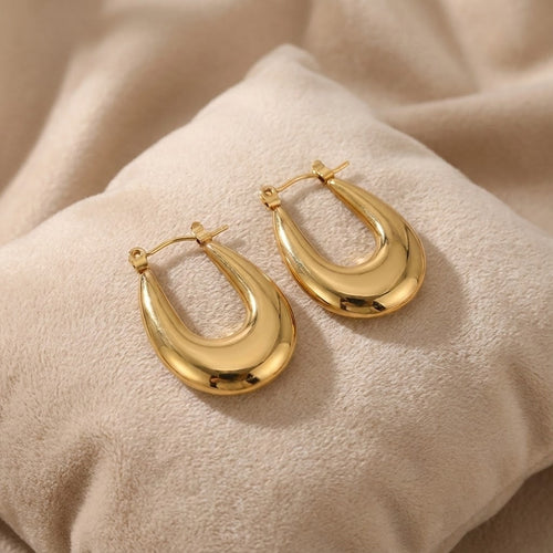 ALB Custom Gold Oval Hoop Earrings