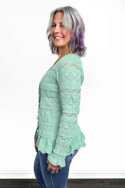 Women's Button Down Textured Knit Cardigan by Ava Lane