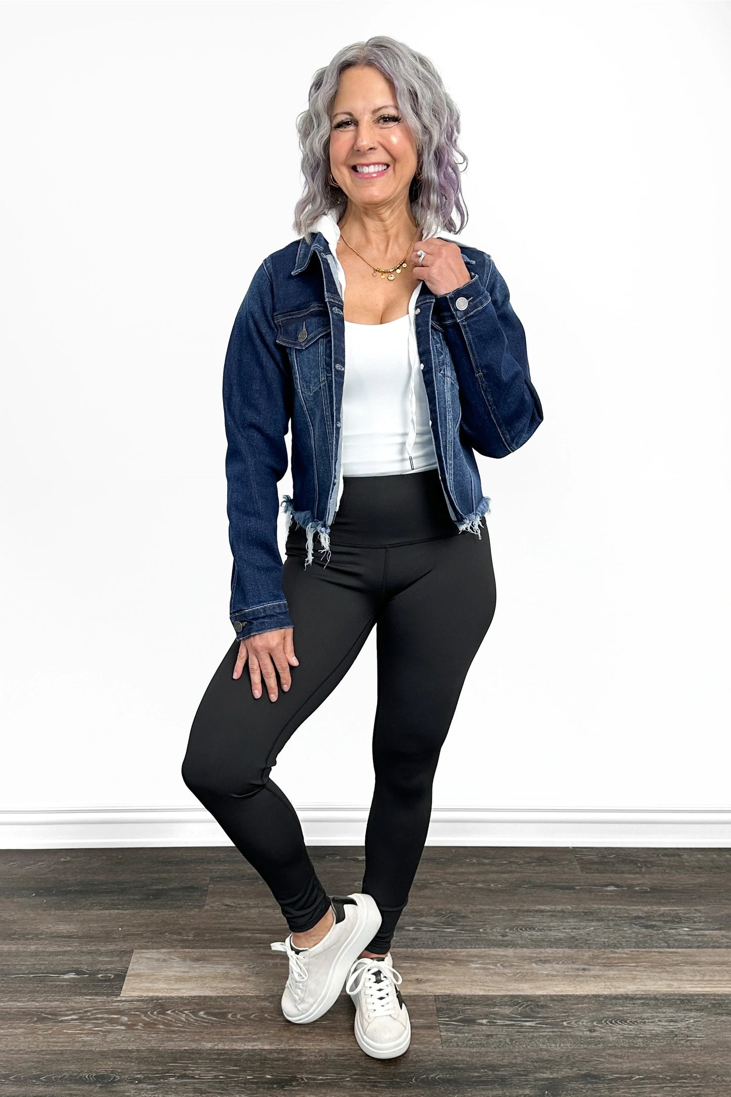 The Joey Hooded Raw Hem Denim Jacket