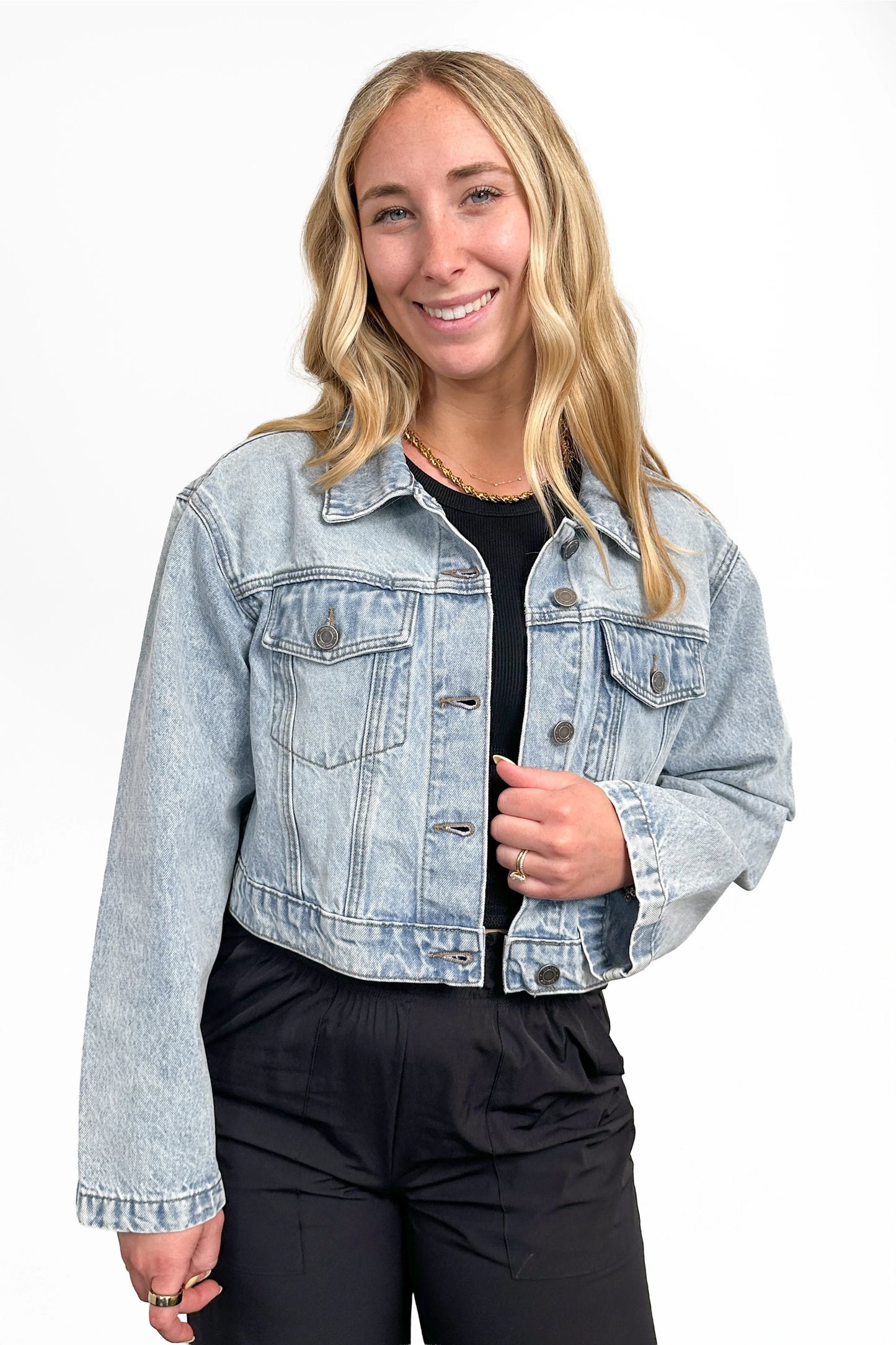 The Murphy Stone Washed Cropped Denim Jacket