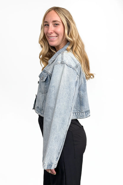 The Murphy Stone Washed Cropped Denim Jacket