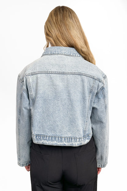 The Murphy Stone Washed Cropped Denim Jacket