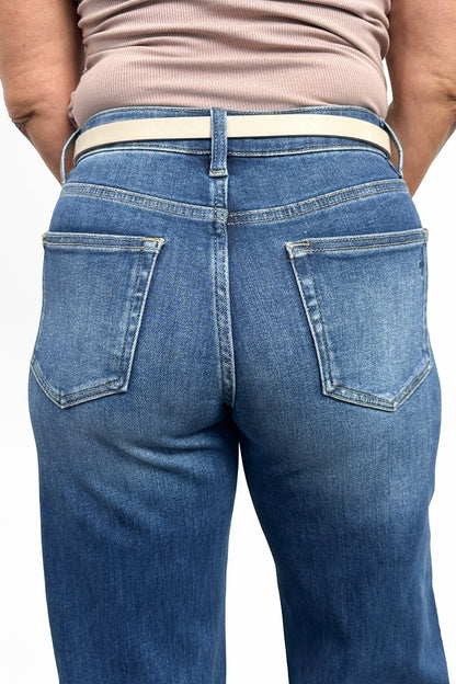The Darcy Mid-Rise Tummy Control Barrel Jeans