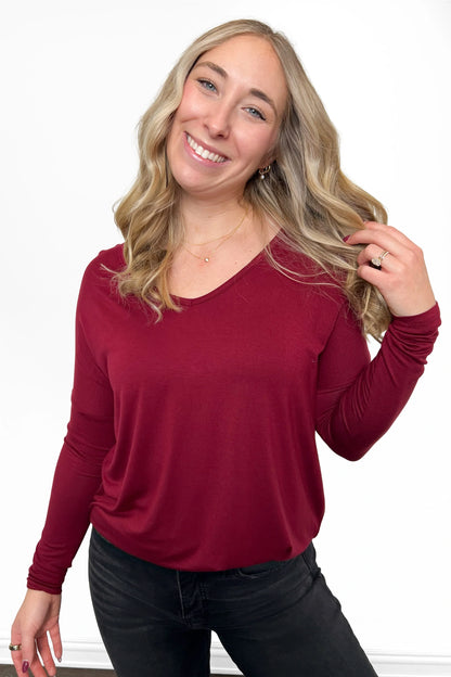 ALB Custom Women's Premium Everyday V-Neck Long Sleeve Top