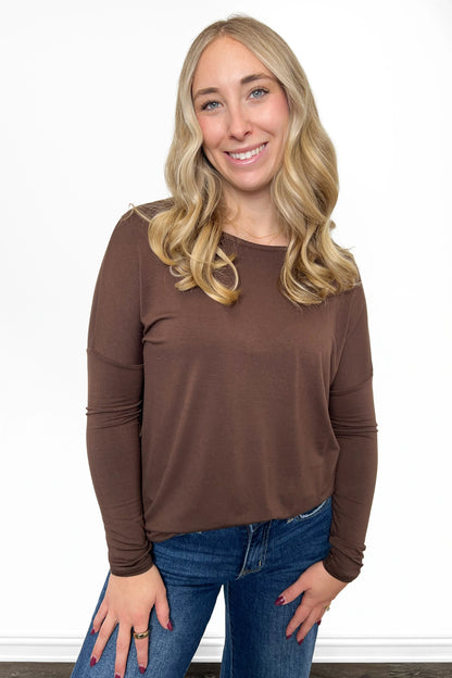 ALB Custom Women's Premium Everyday Scoop Neck Long Sleeve Top