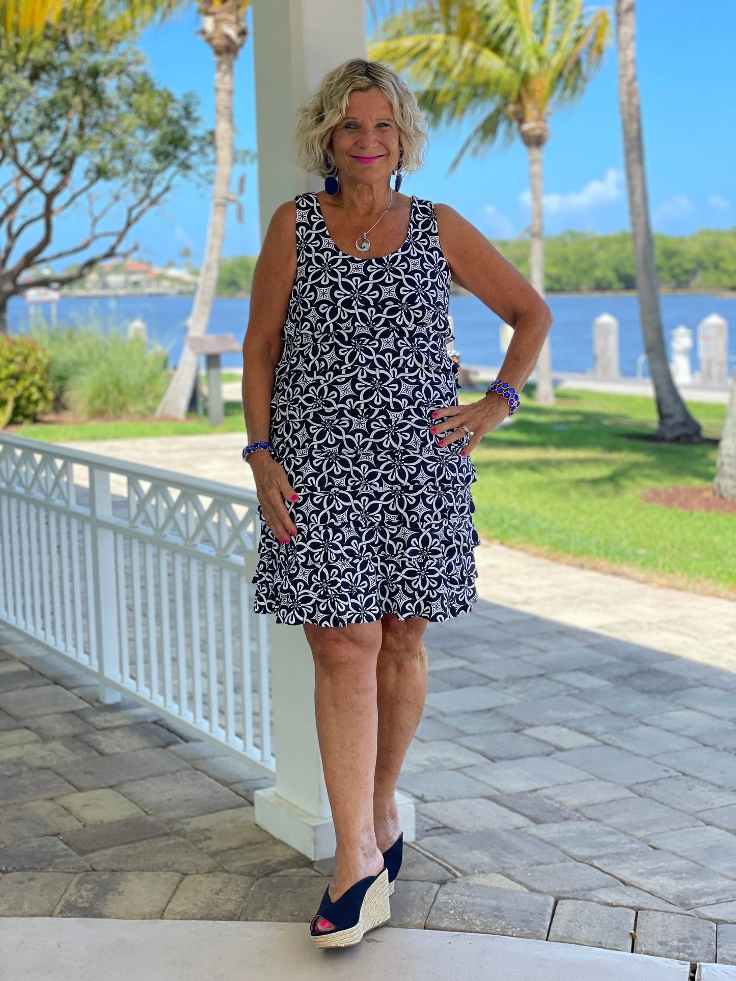 BRIGHTEN BLUE LAYERED DRESS