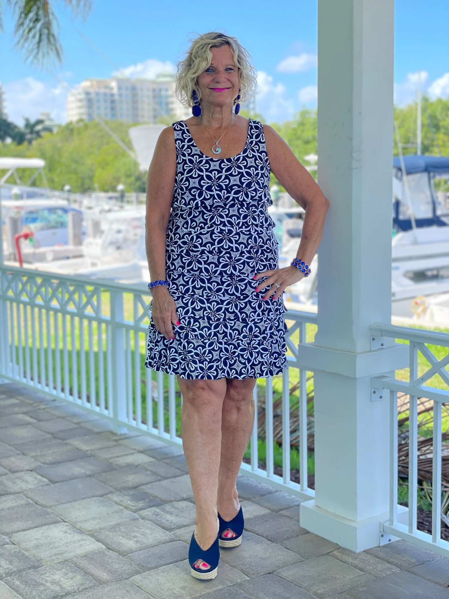 BRIGHTEN BLUE LAYERED DRESS