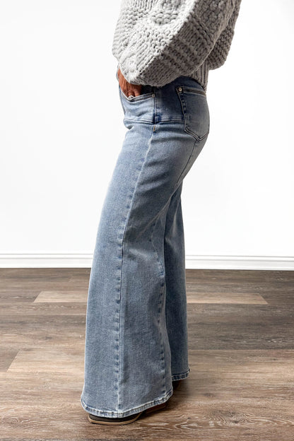 The Sandra High-Rise Tummy Control Wide Leg Denim
