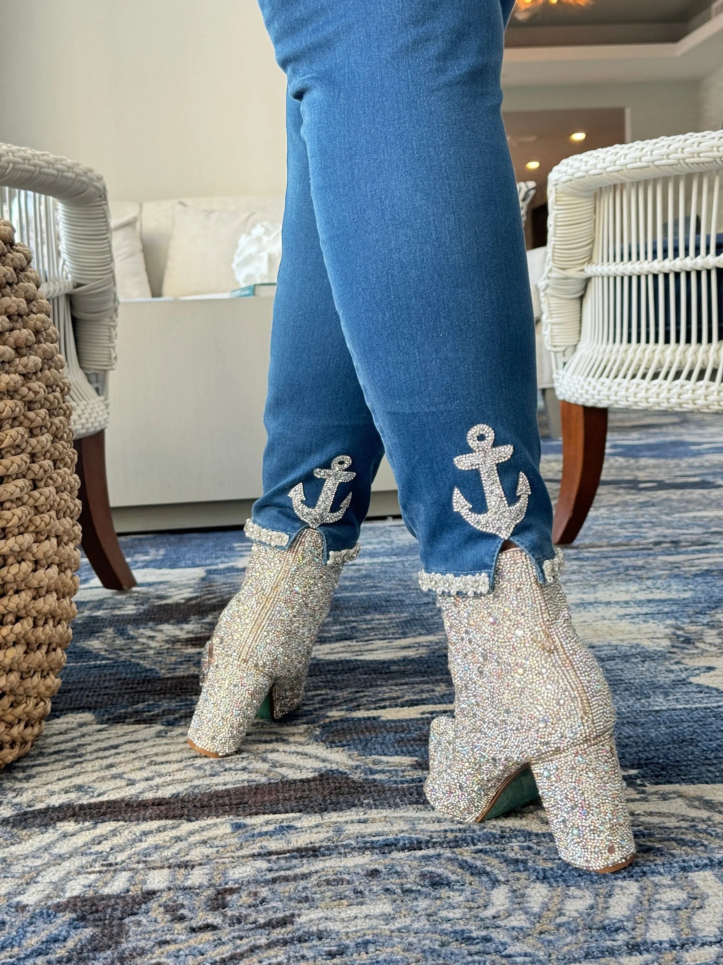 LULU-B DENIM NAVY ANCHOR DENIM