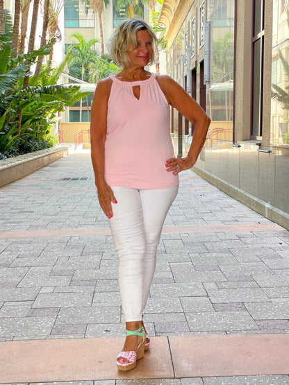 FROSTED PINK  KEYHOLE TOP FINAL SALE