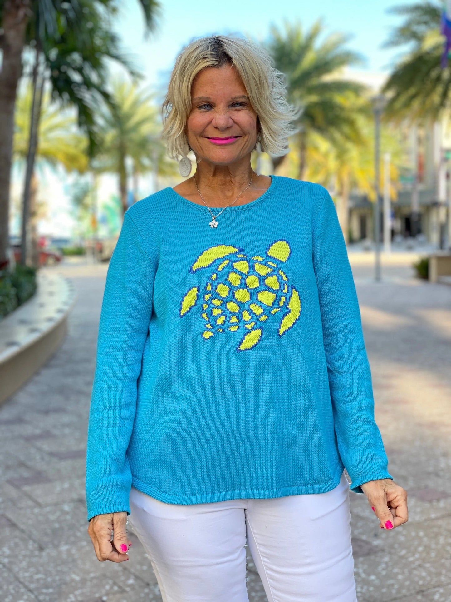 AQUA TURTLE SWEATER