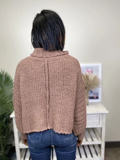Too Cozy For You Women's Turtle Neck Bubble Sleeve Sweater