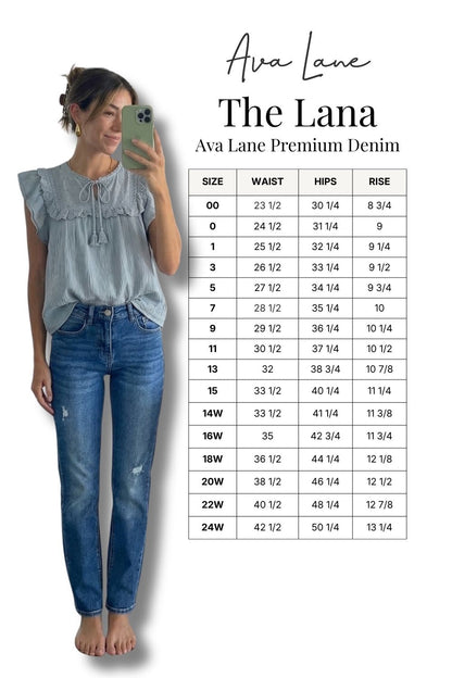 The Lana Mid-Rise Tummy Control Straight Leg Denim