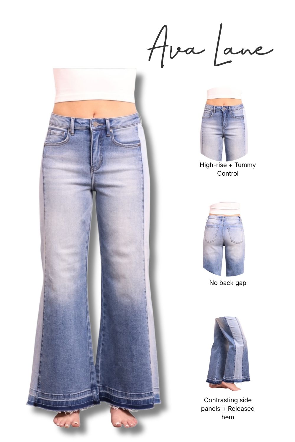 The Leah High-Rise Tummy Control Wide Leg Jeans - Three Inseams