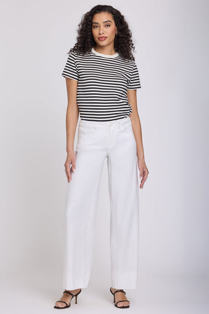 5 Pocket Wide Leg Trouser Pants - Optic White