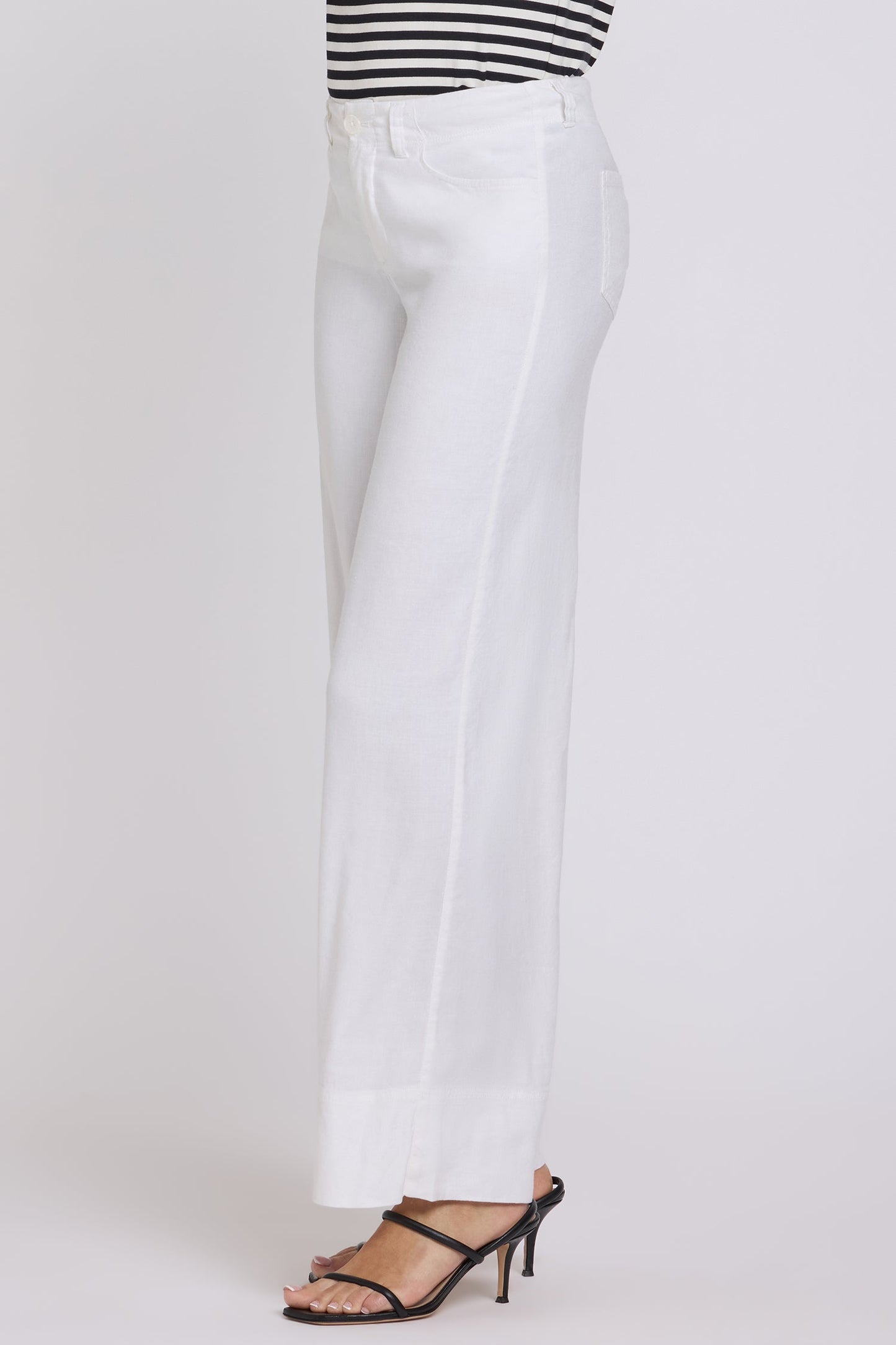5 Pocket Wide Leg Trouser Pants - Optic White
