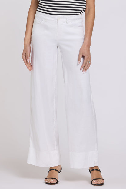 5 Pocket Wide Leg Trouser Pants - Optic White