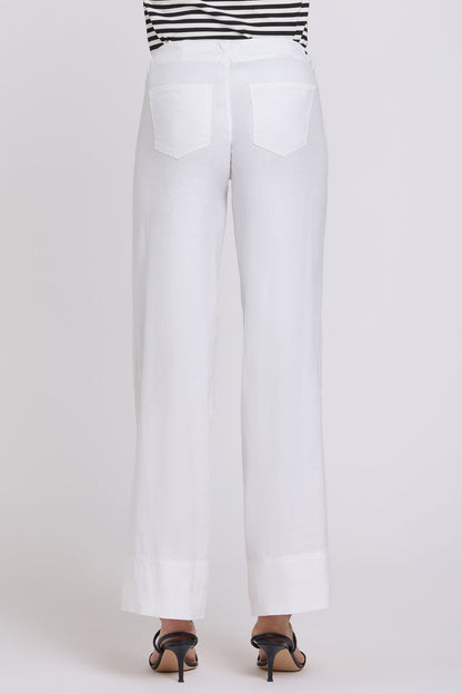 5 Pocket Wide Leg Trouser Pants - Optic White