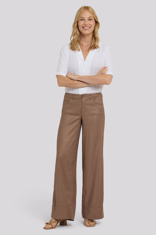 5 Pocket Wide Leg Trouser Pants - Toasted Coconut