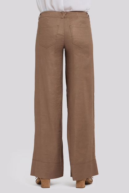 5 Pocket Wide Leg Trouser Pants - Toasted Coconut