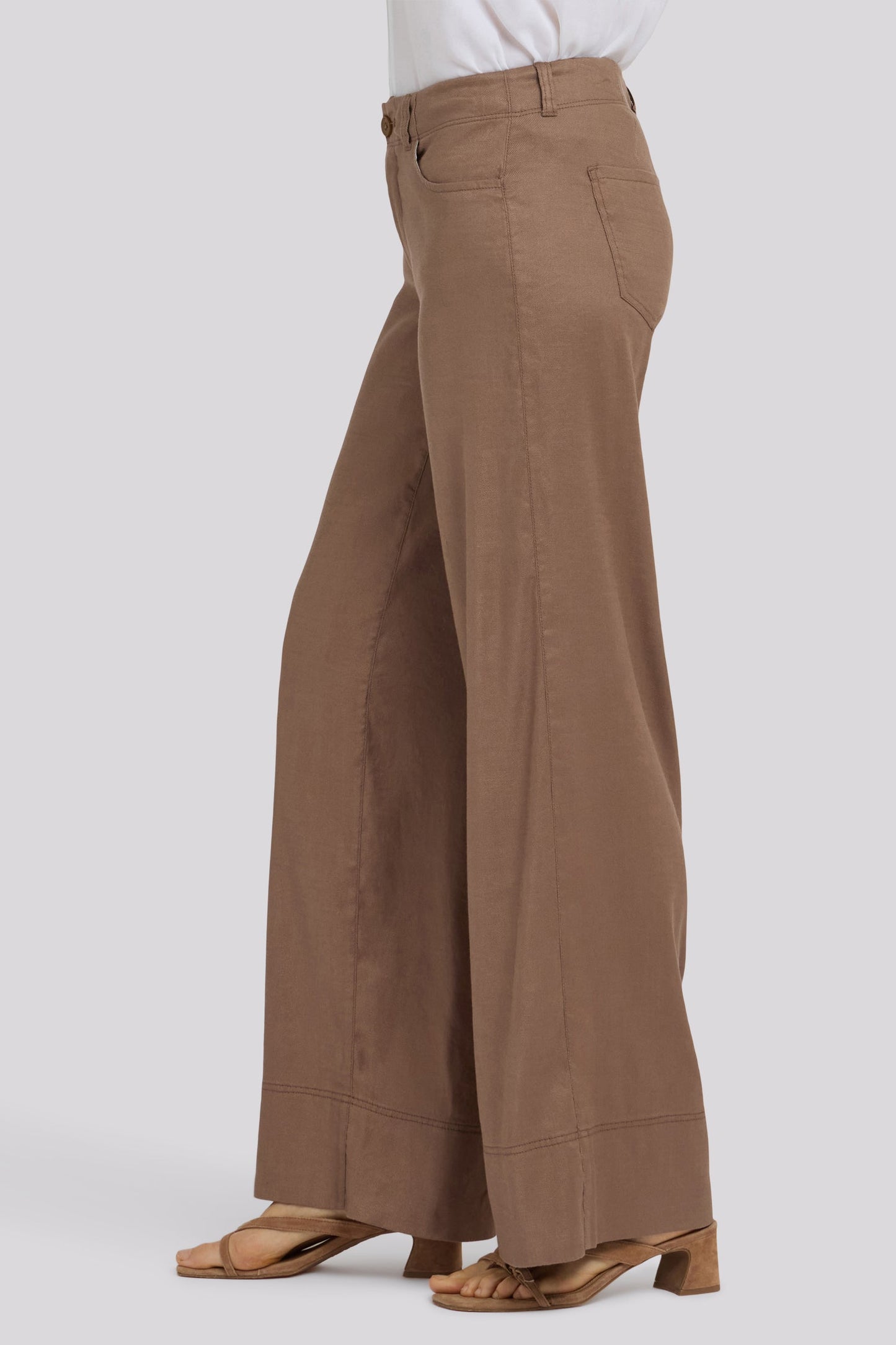5 Pocket Wide Leg Trouser Pants - Toasted Coconut