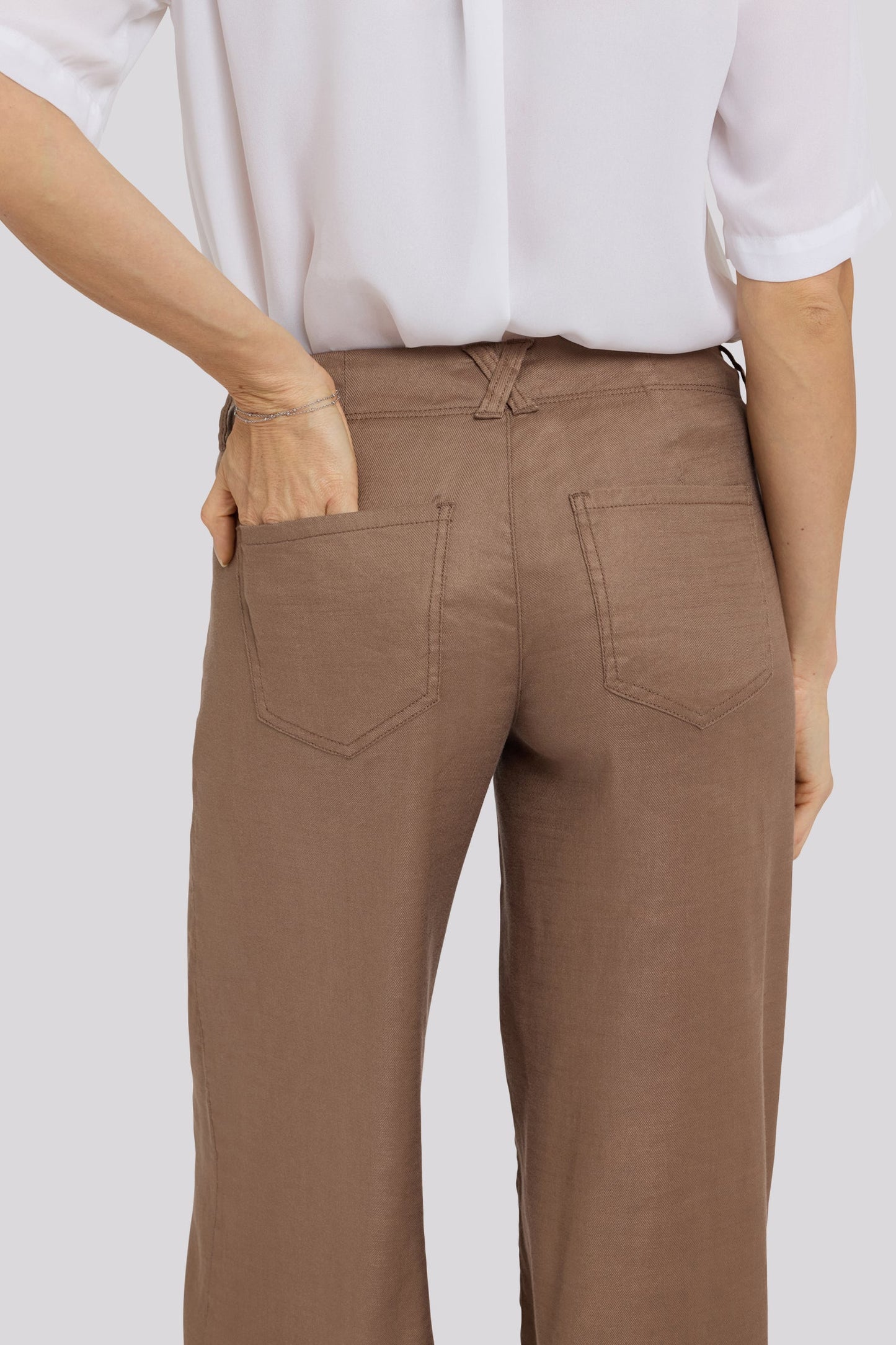 5 Pocket Wide Leg Trouser Pants - Toasted Coconut