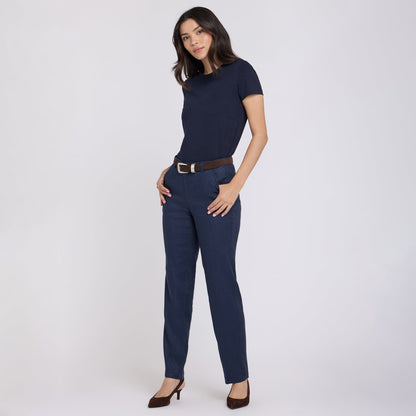 Marilyn Straight Pants - Oxford Navy
