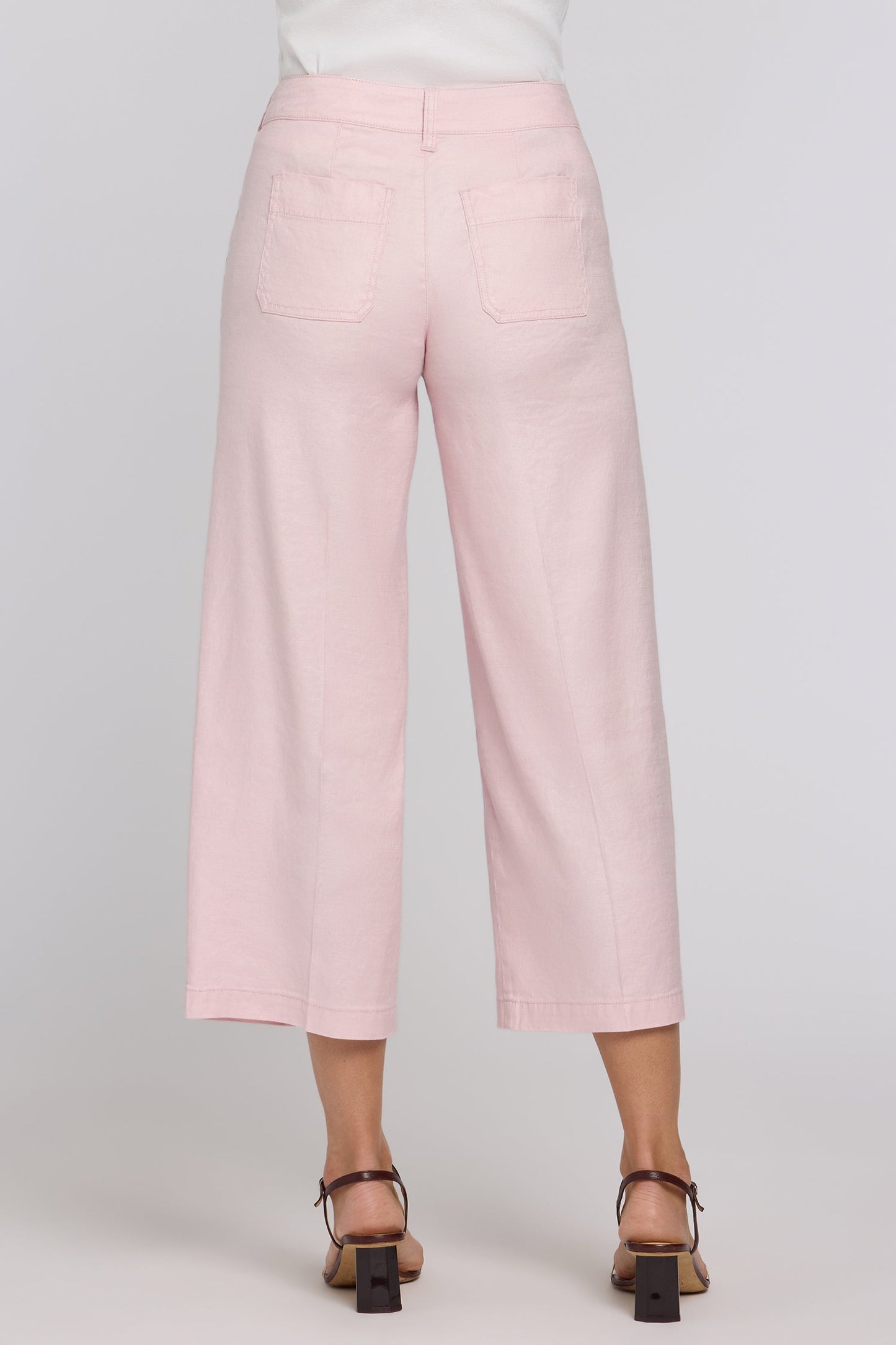Wide Leg Cargo Capri Pants - Light Lilac