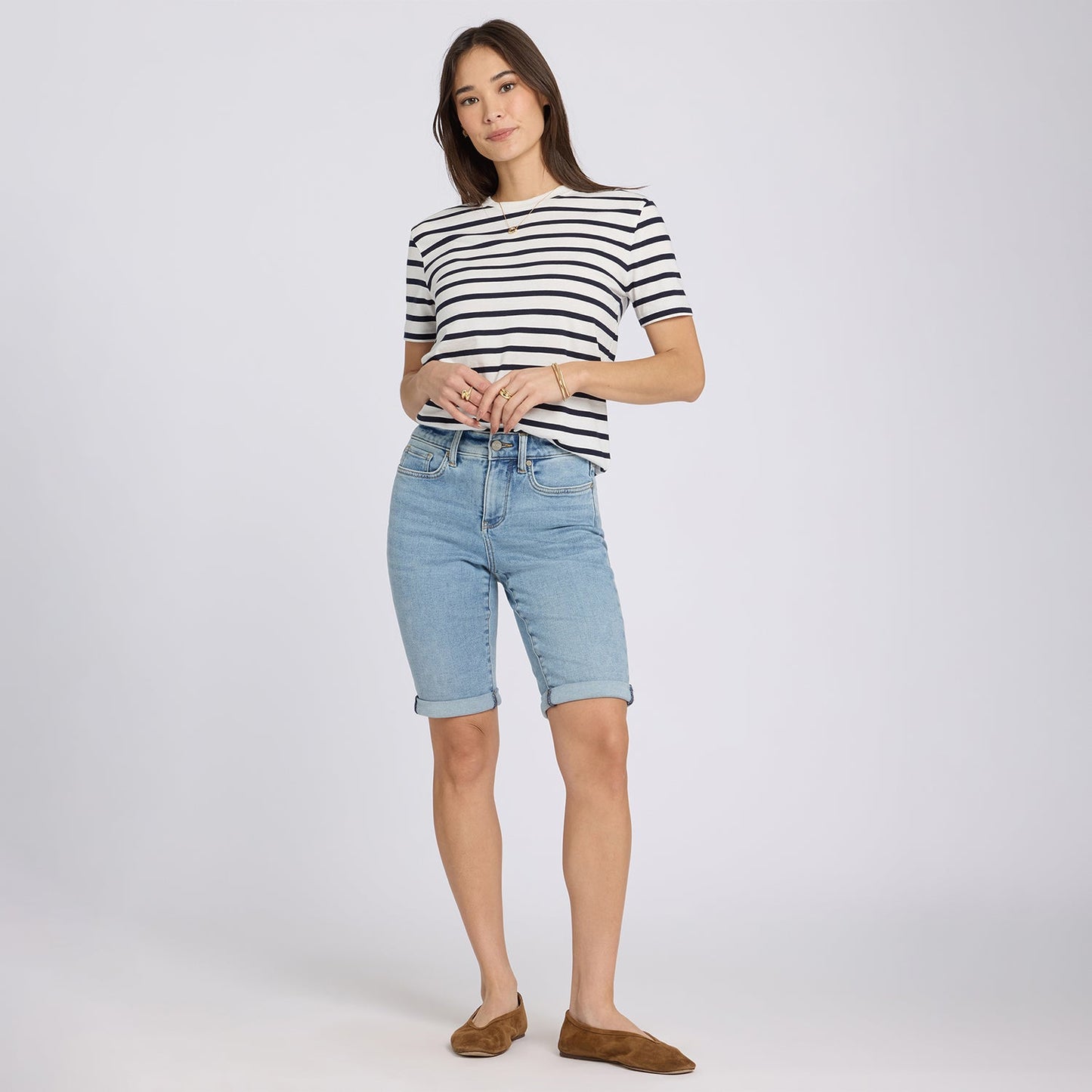 Briella 11 Inch Denim Shorts - Mist Springs