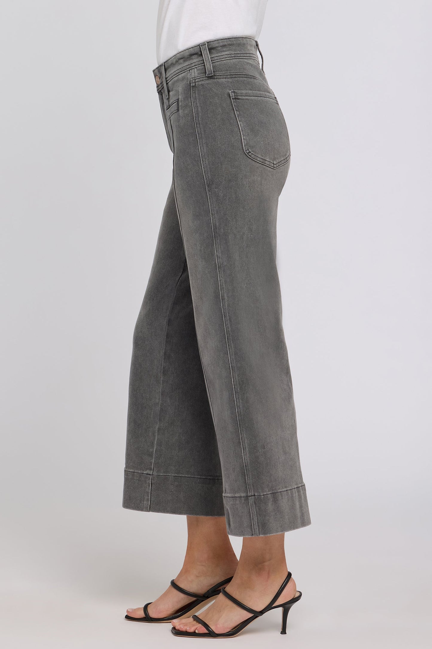 Teresa Wide Leg Ankle Jeans - Dusty Ash