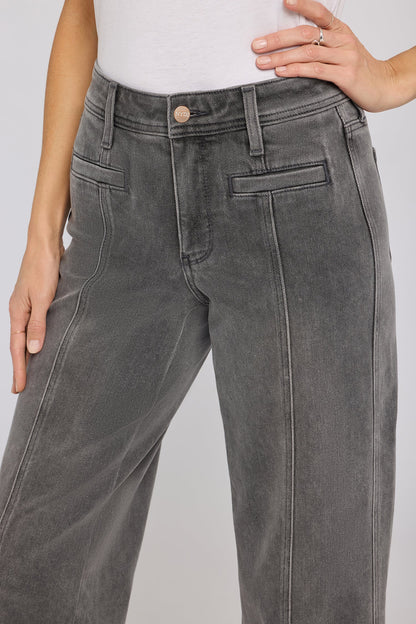 Teresa Wide Leg Ankle Jeans - Dusty Ash
