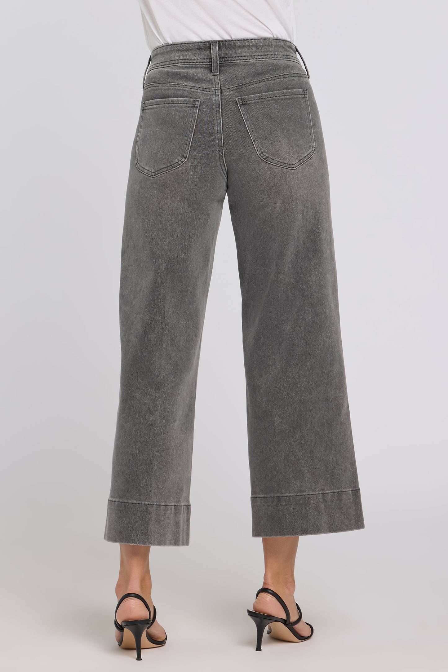 Teresa Wide Leg Ankle Jeans - Dusty Ash