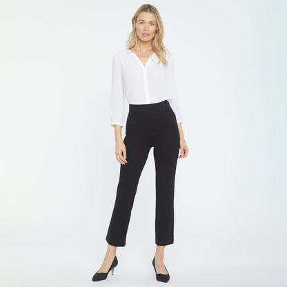 Pull-On Straight Crop Pants - Black