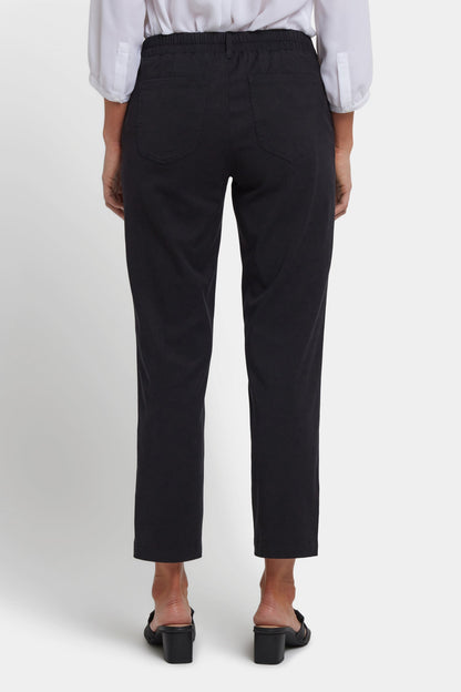 Easy-Fit Ankle Trouser Pants - Black