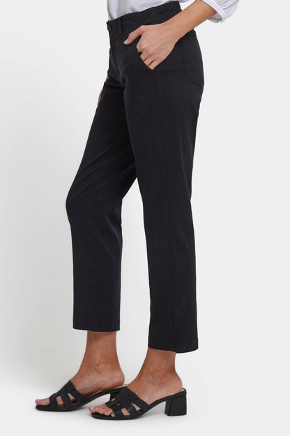 Easy-Fit Ankle Trouser Pants - Black